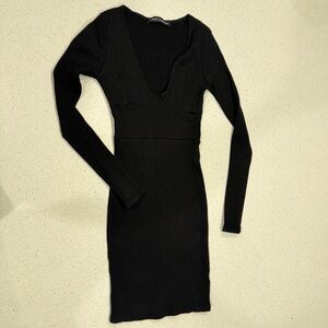 Naked Wardrobe Bodycon Long Sleeve Dress S/M